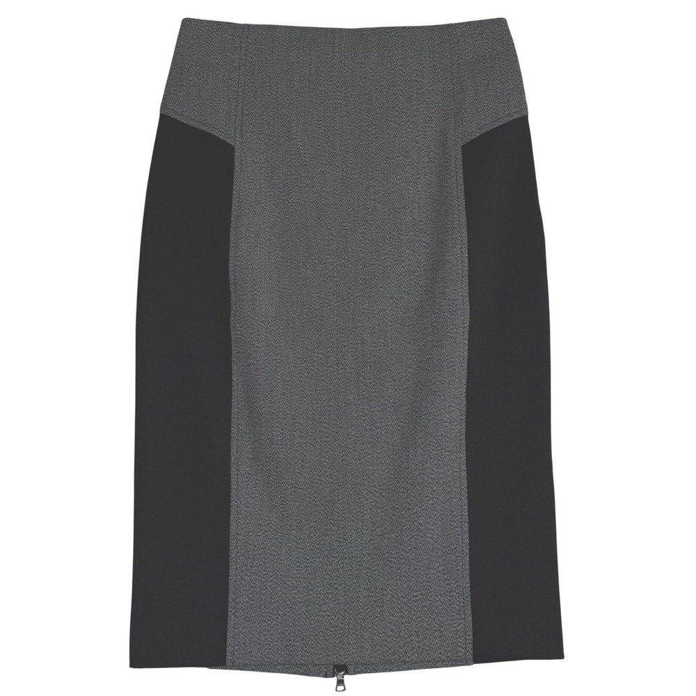 Express‎ Design Studio Colorblock Pencil Skirt Full Back Zip Grey Black Size 2